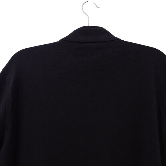 Chico's Design Sweater Sz 2 Black Tencel Blend Full Zip Mock Neck Long Sleeves - Picture 9 of 11